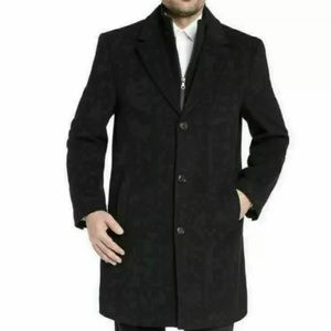 Kirkland Mens Wool Cashmere Overcoat Black 48 New